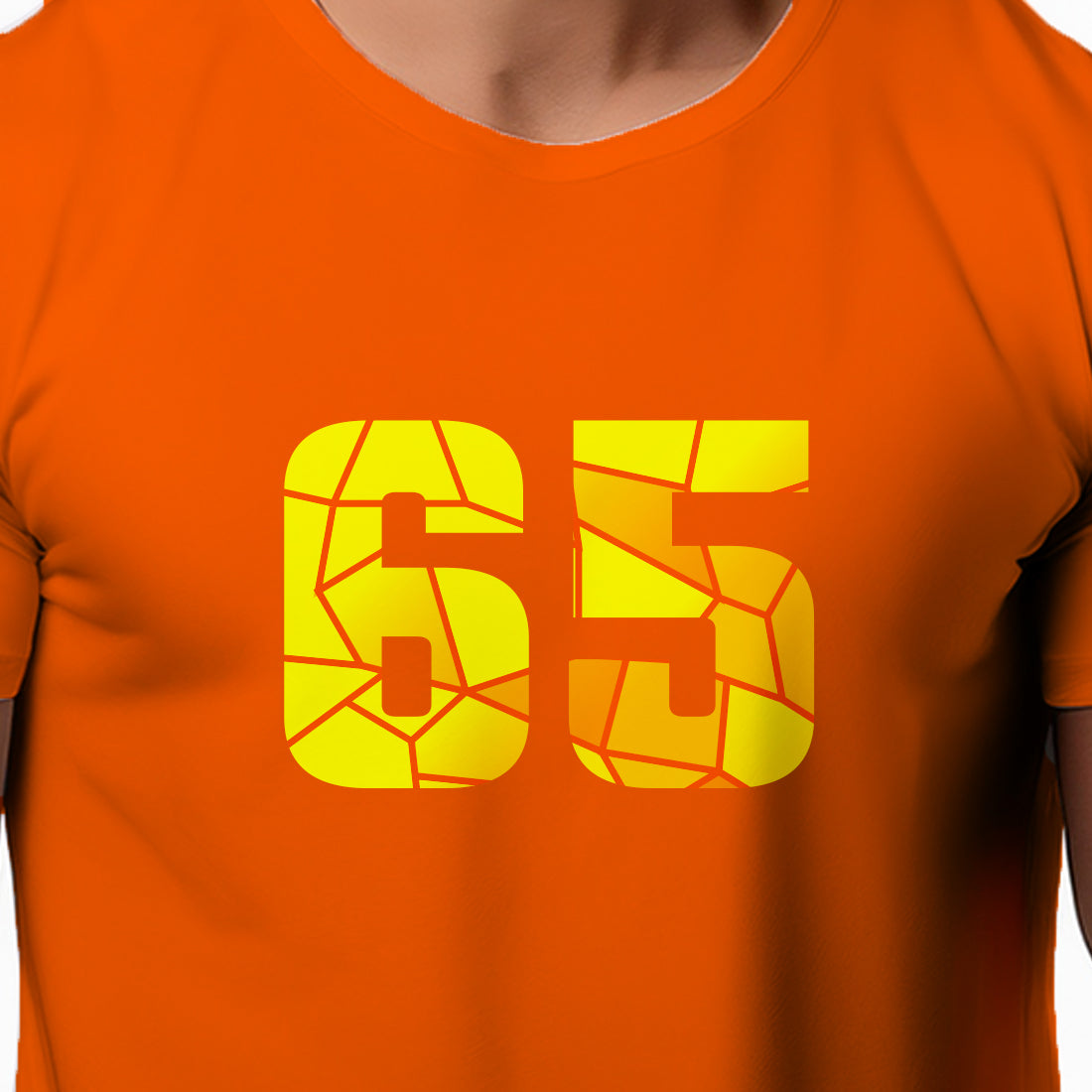 65 Number Men Unisex T-Shirt (Orange)