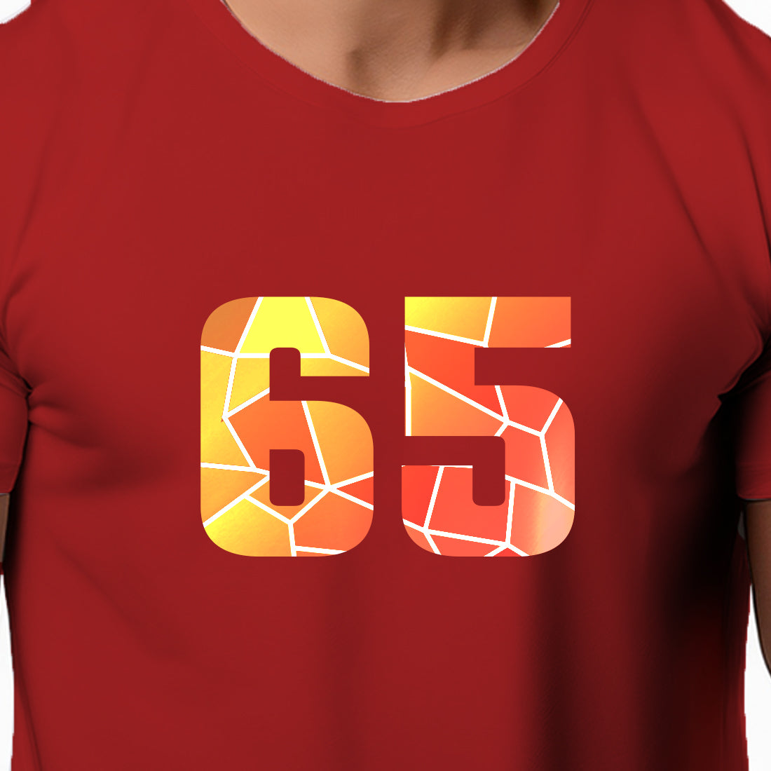 65 Number Men Unisex T-Shirt (Red)