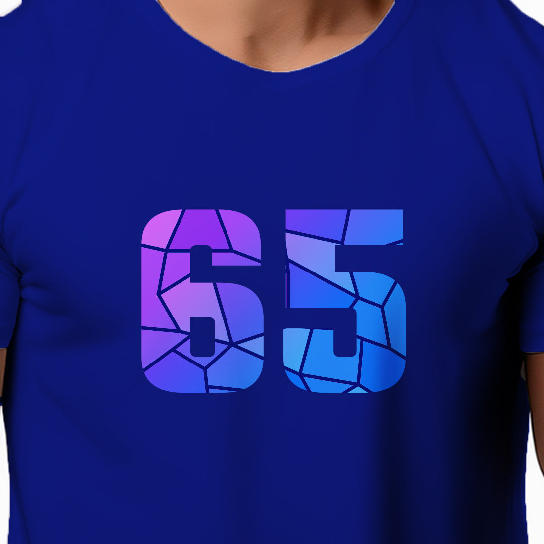 65 Number Men Unisex T-Shirt (Royal Blue)