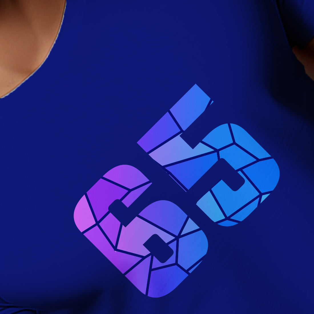 65 Number Men Unisex T-Shirt (Royal Blue)