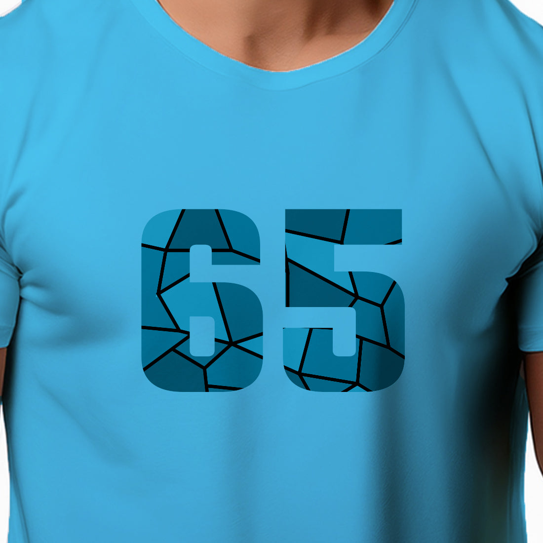 65 Number Men Unisex T-Shirt (Sky Blue)