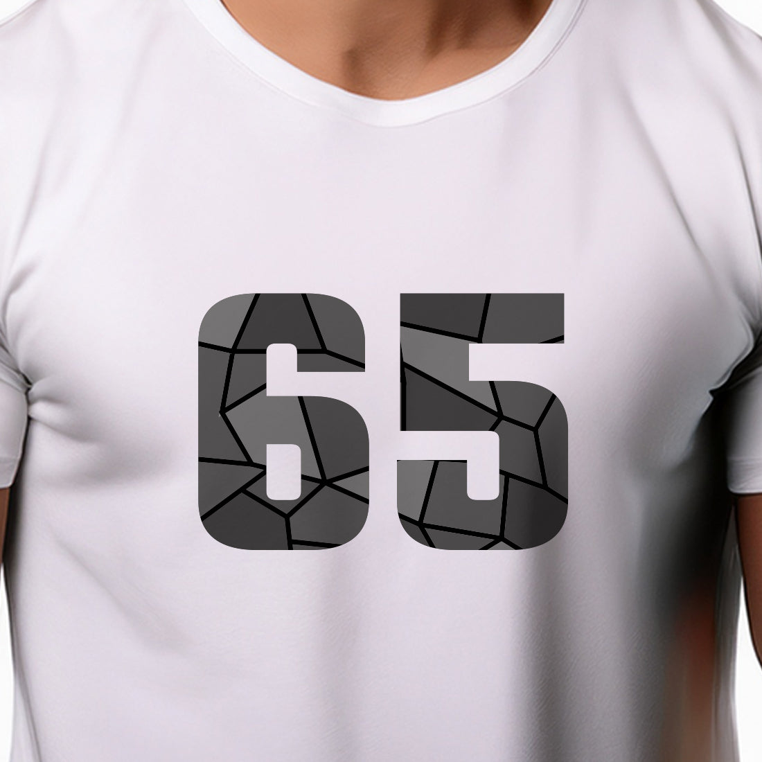 65 Number Men Unisex T-Shirt (White)