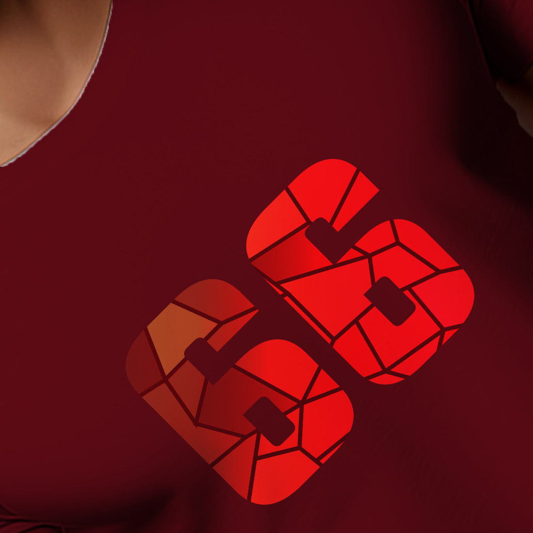 66 Number Men Unisex T-Shirt (Maroon)