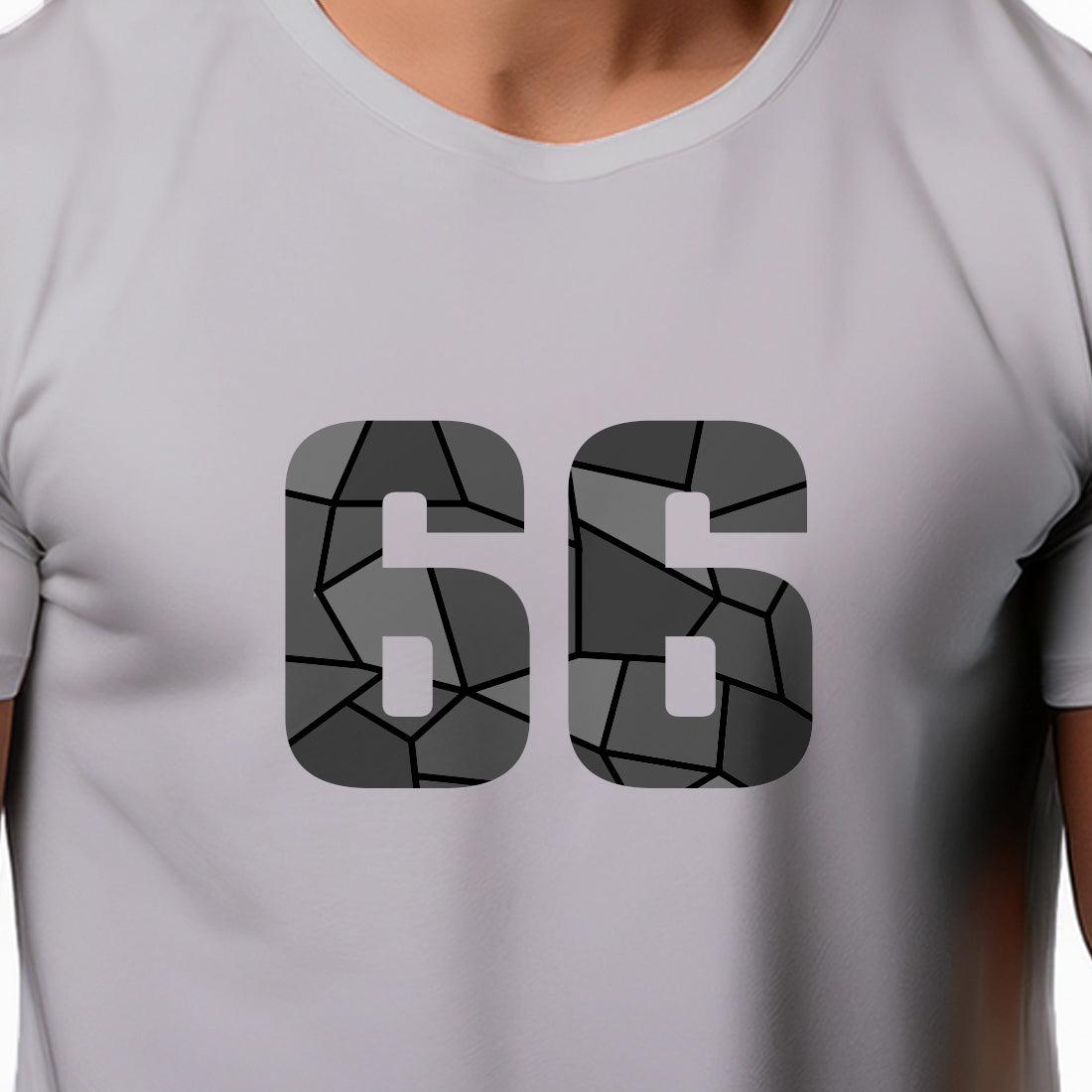 66 Number Men Unisex T-Shirt (Melange Grey)
