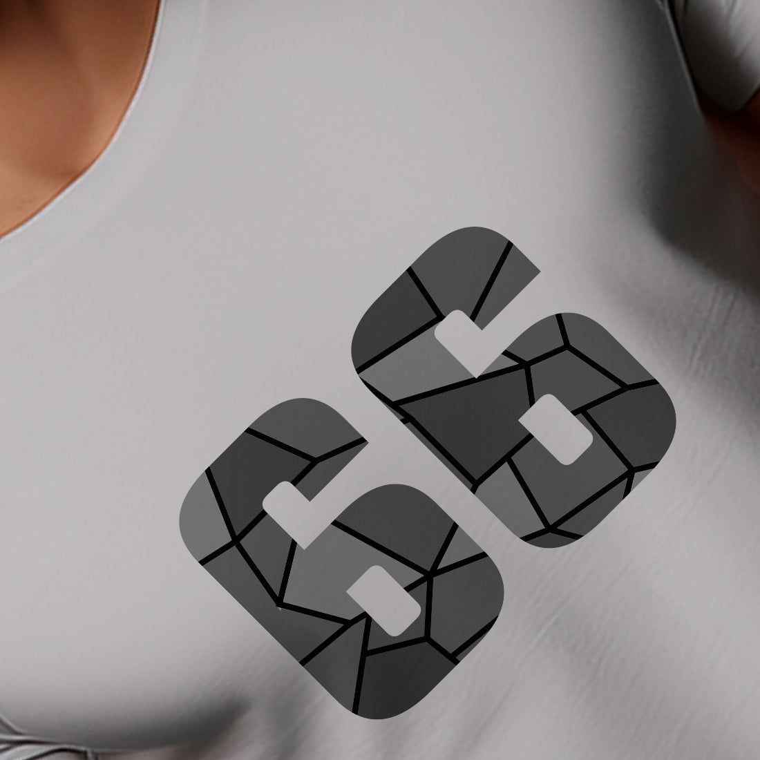66 Number Men Unisex T-Shirt (Melange Grey)