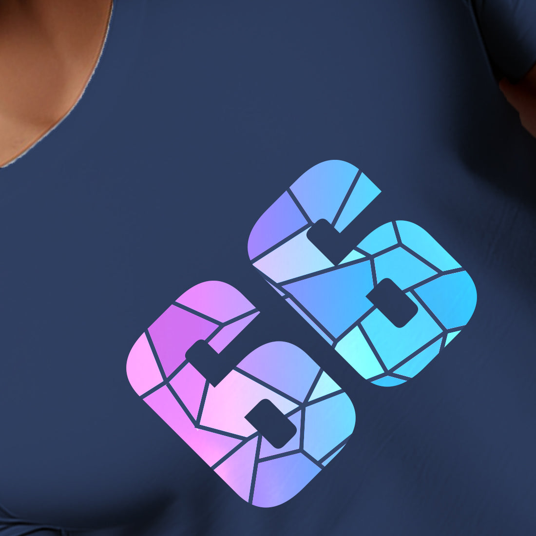 66 Number Men Unisex T-Shirt (Navy Blue)