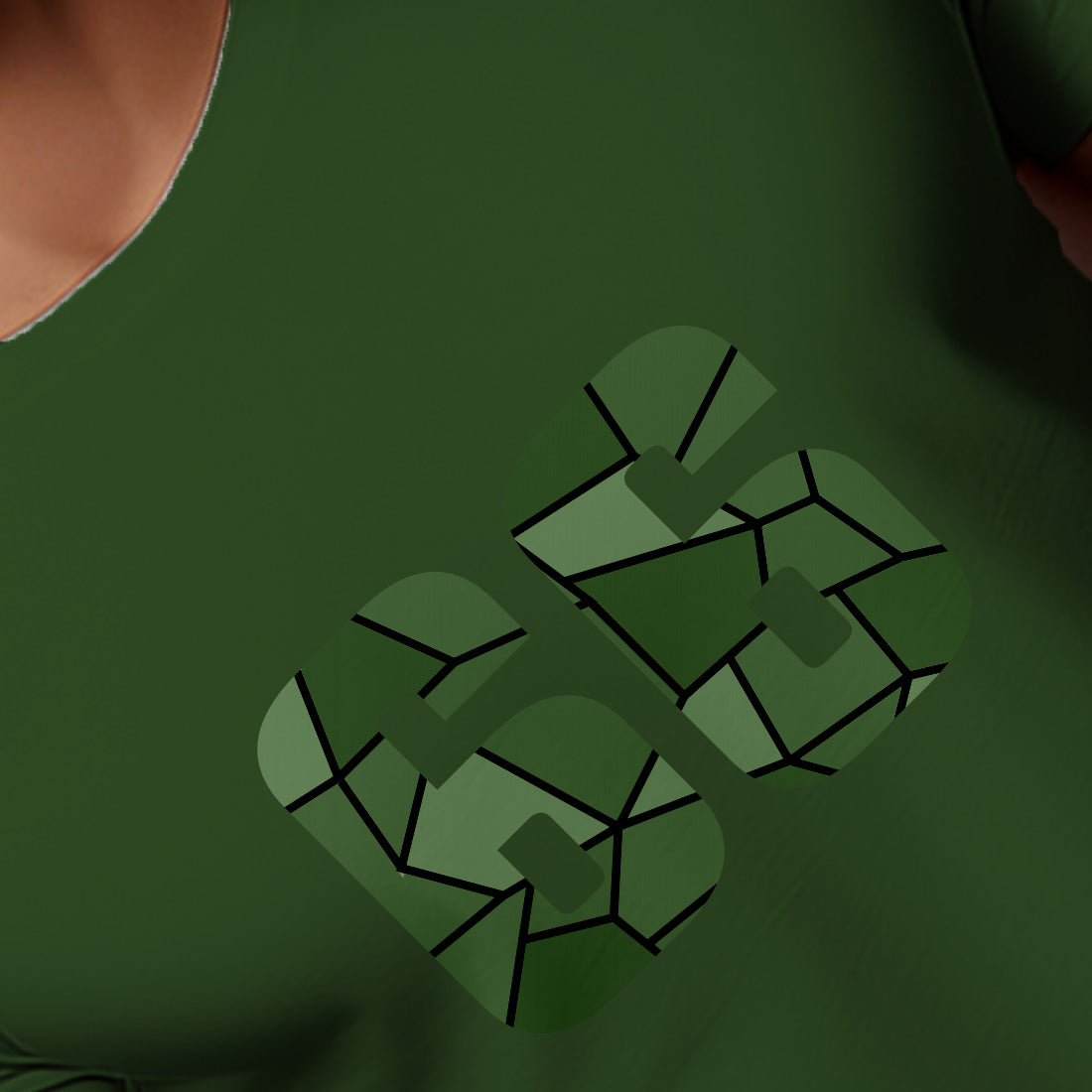 66 Number Men Unisex T-Shirt (Olive Green)
