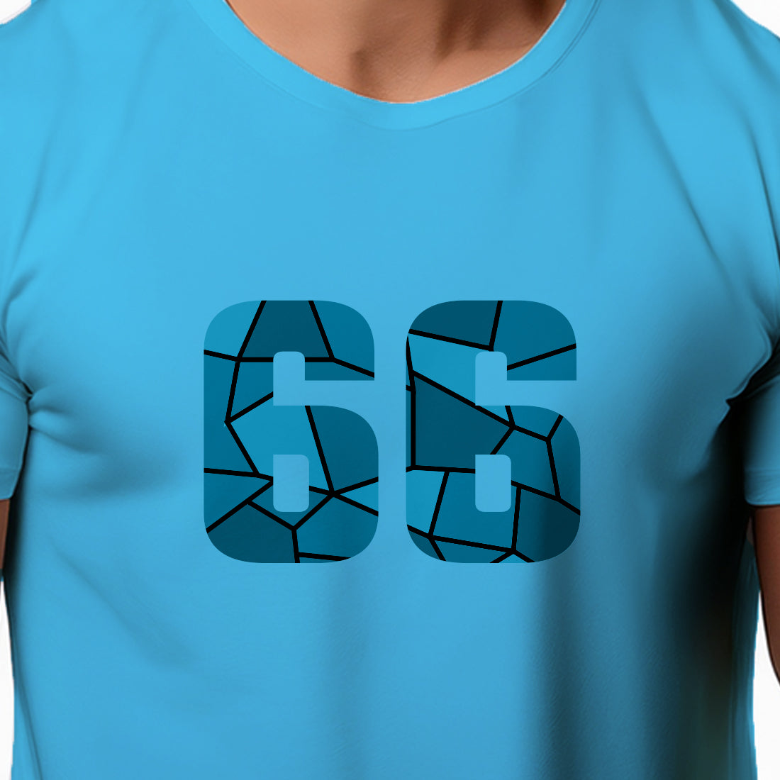 66 Number Men Unisex T-Shirt (Sky Blue)