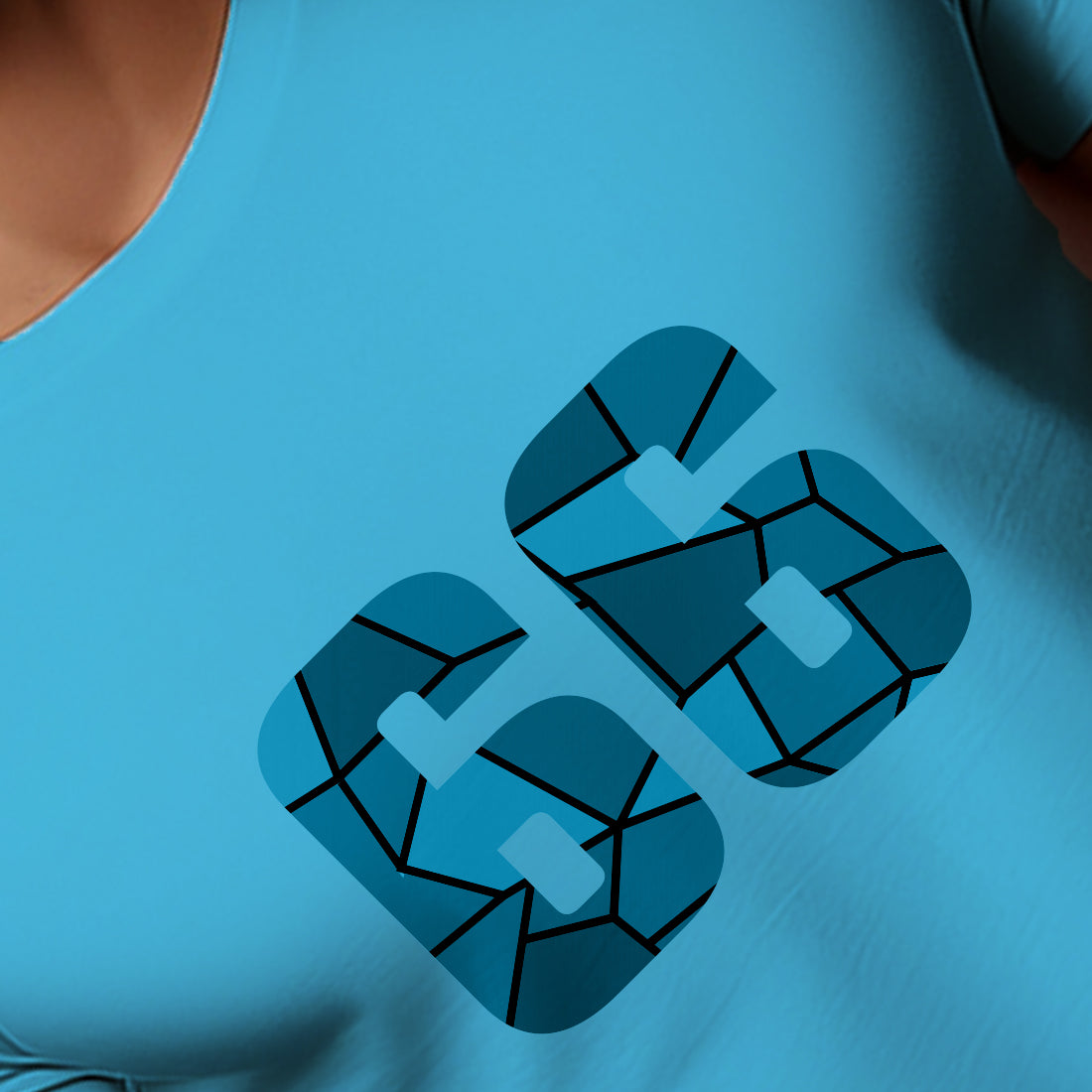 66 Number Men Unisex T-Shirt (Sky Blue)