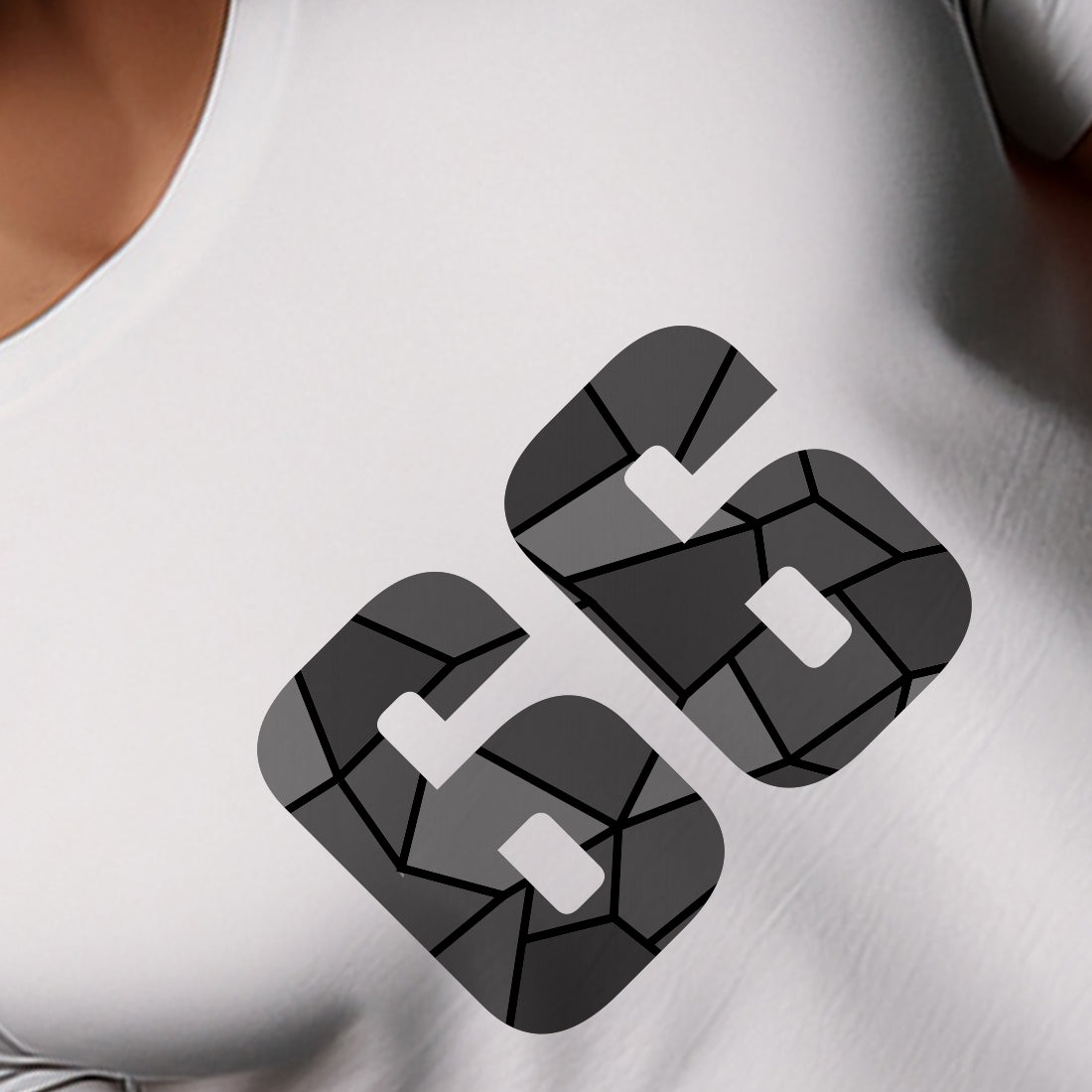 66 Number Men Unisex T-Shirt (White)
