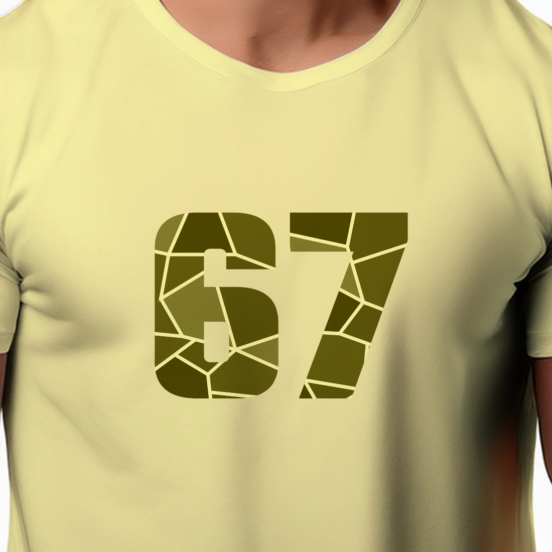 67 Number Men Unisex T-Shirt (Butter Yellow)