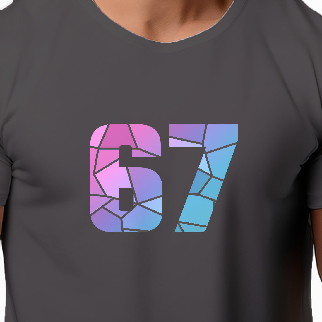 67 Number Men Unisex T-Shirt (Charcoal Grey)
