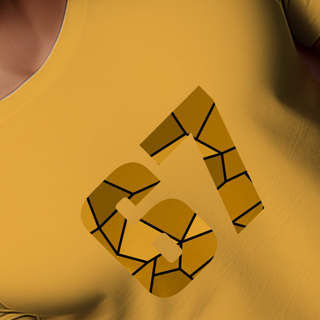 67 Number Men Unisex T-Shirt (Golden Yellow)