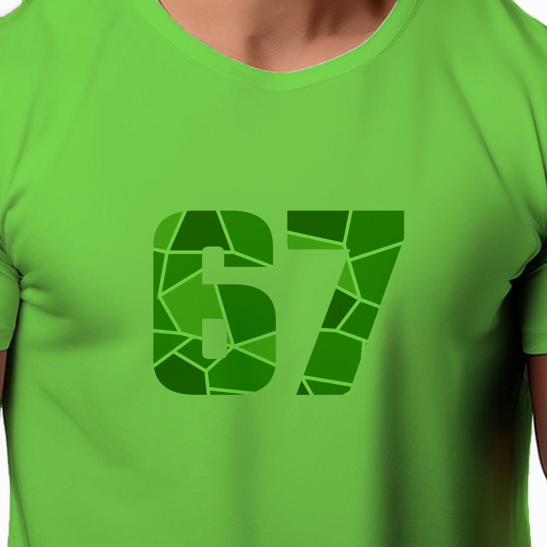 67 Number Men Unisex T-Shirt (Liril Green)