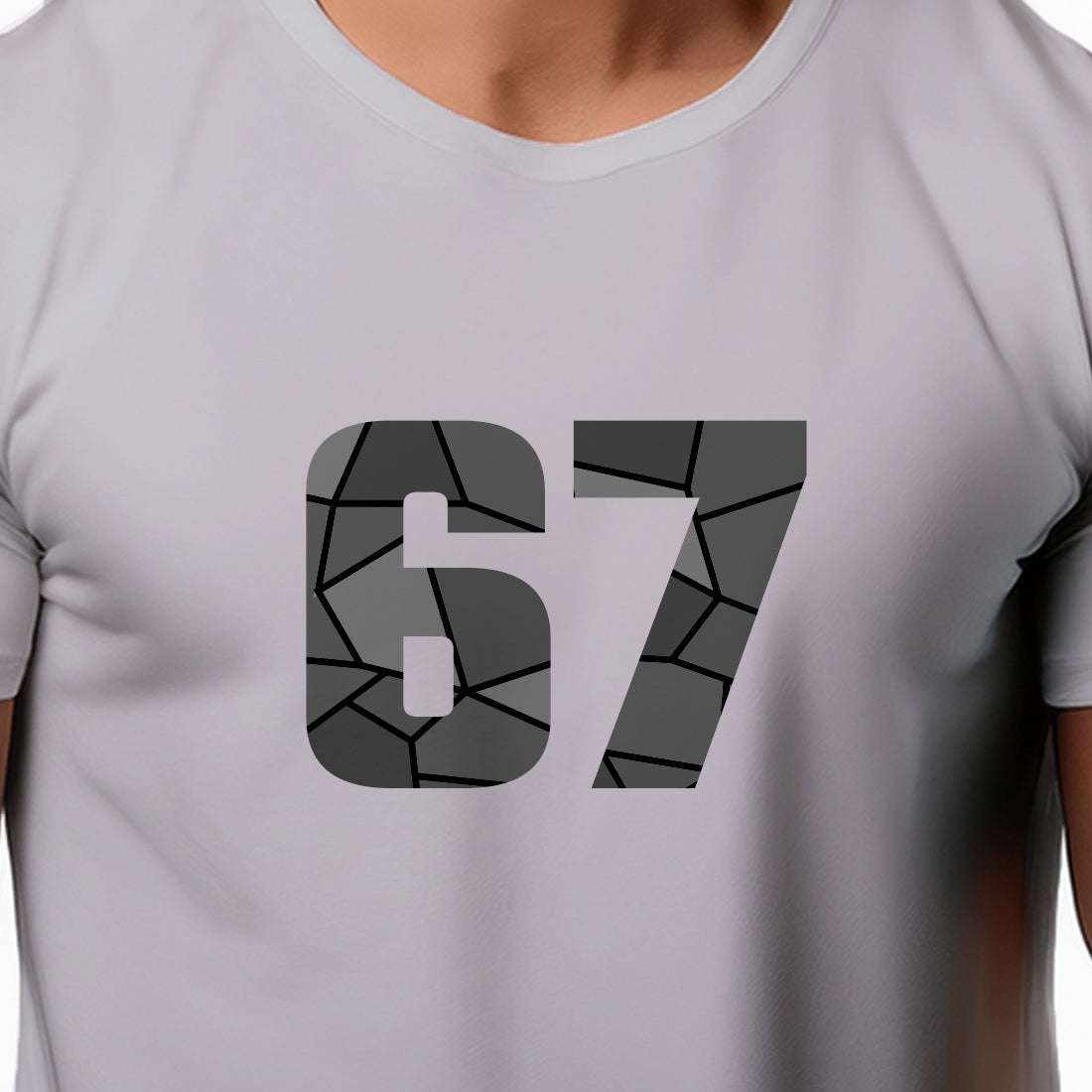 67 Number Men Unisex T-Shirt (Melange Grey)
