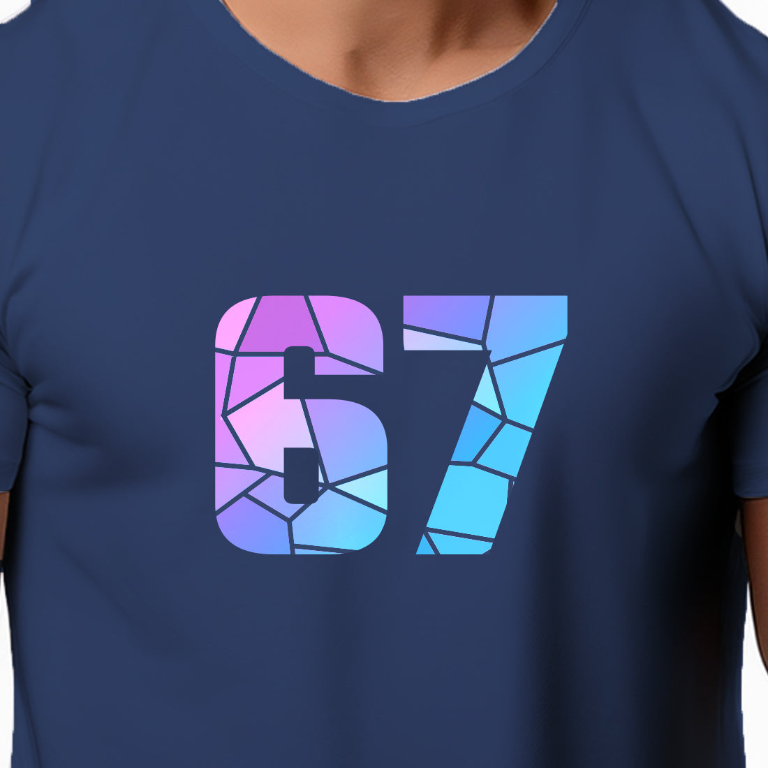 67 Number Men Unisex T-Shirt (Navy Blue)