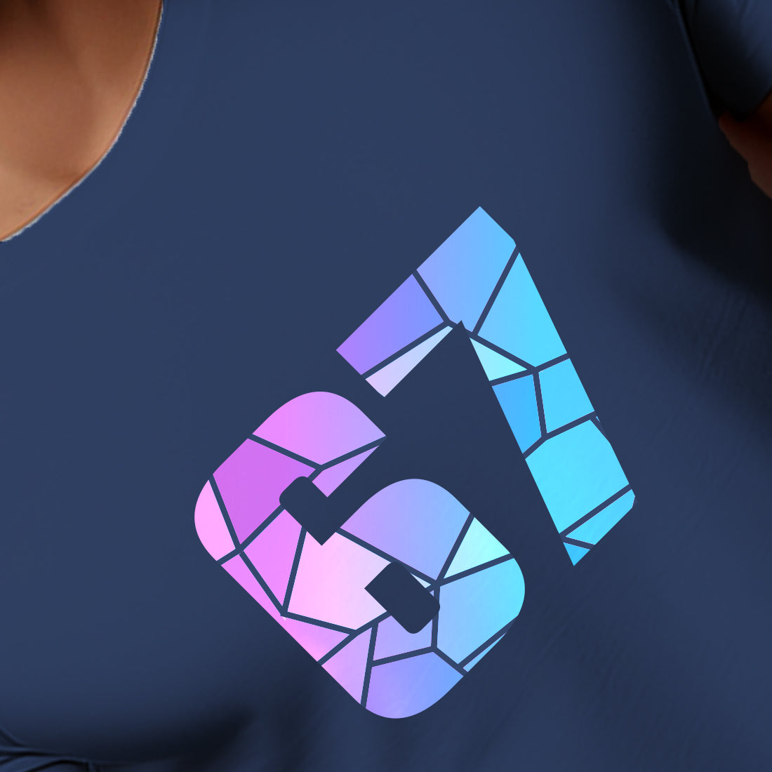 67 Number Men Unisex T-Shirt (Navy Blue)