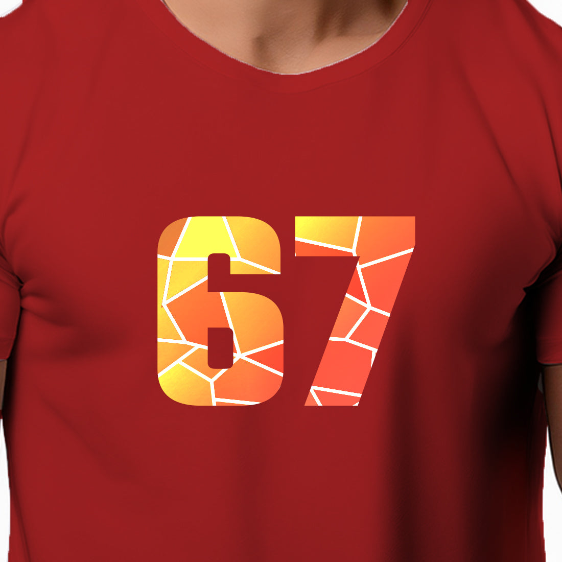67 Number Men Unisex T-Shirt (Red)