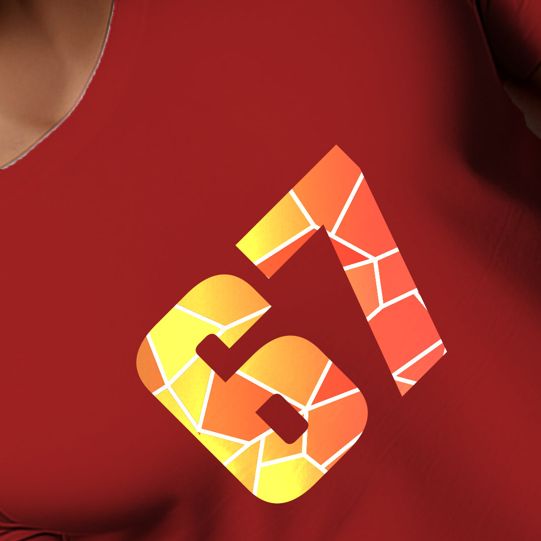 67 Number Men Unisex T-Shirt (Red)