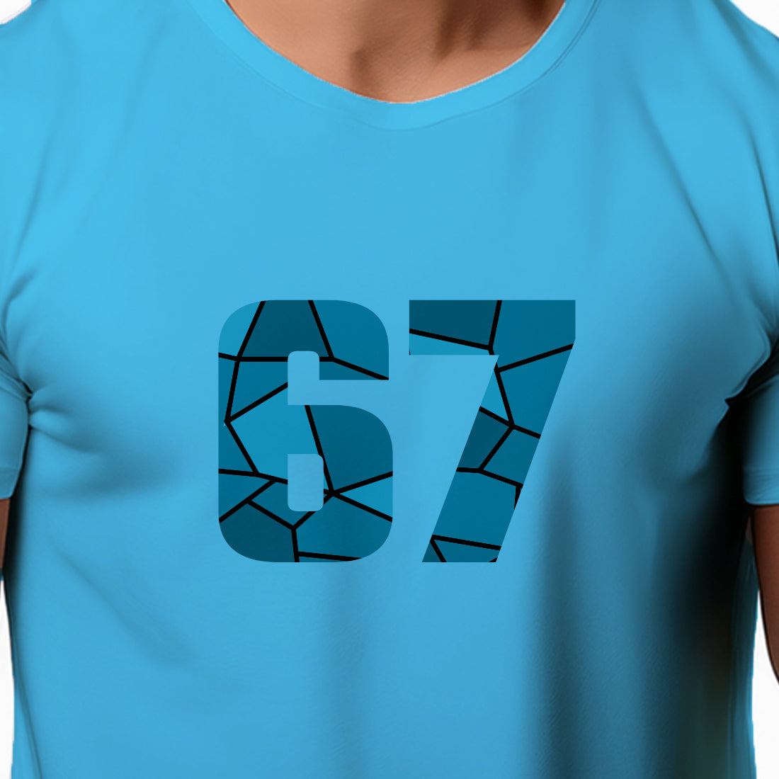 67 Number Men Unisex T-Shirt (Sky Blue)
