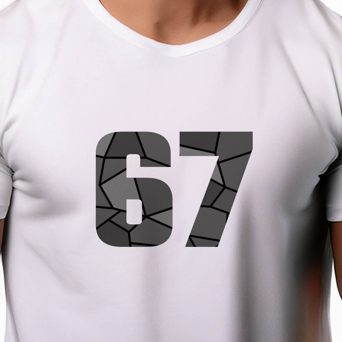 67 Number Men Unisex T-Shirt (White)