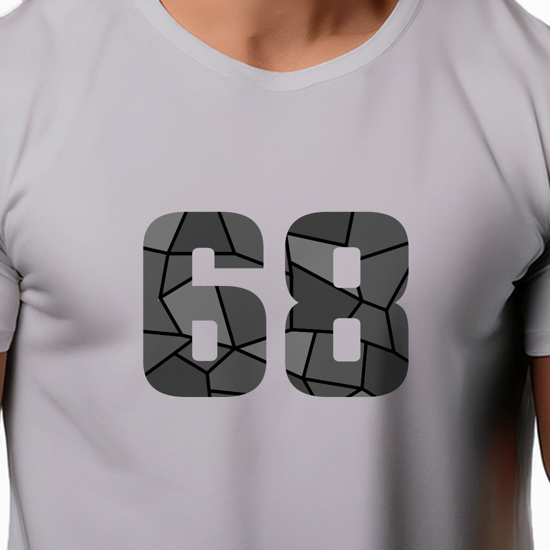 68 Number Men Unisex T-Shirt (Melange Grey)