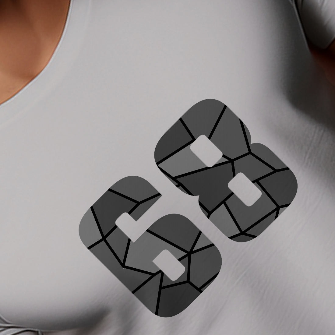 68 Number Men Unisex T-Shirt (Melange Grey)