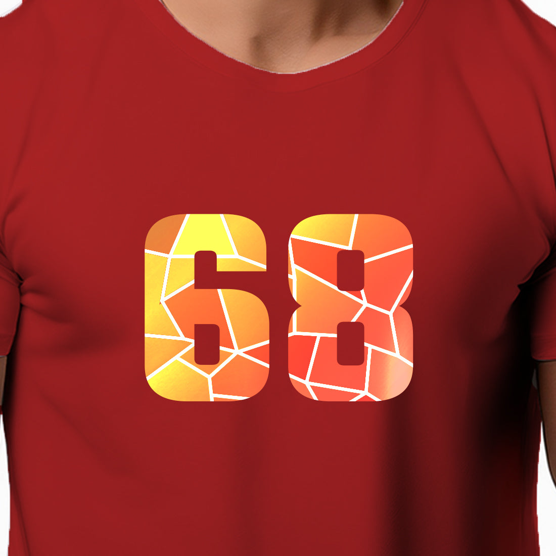 68 Number Men Unisex T-Shirt (Red)