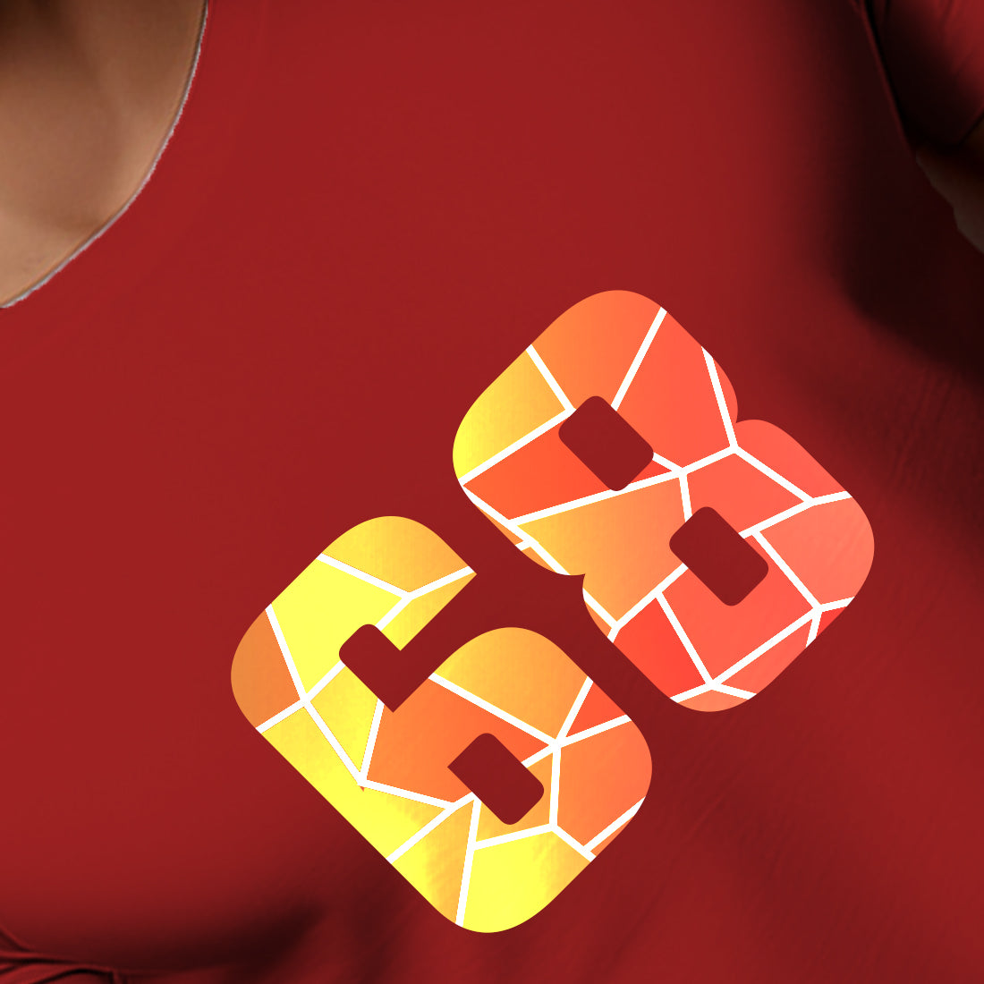 68 Number Men Unisex T-Shirt (Red)