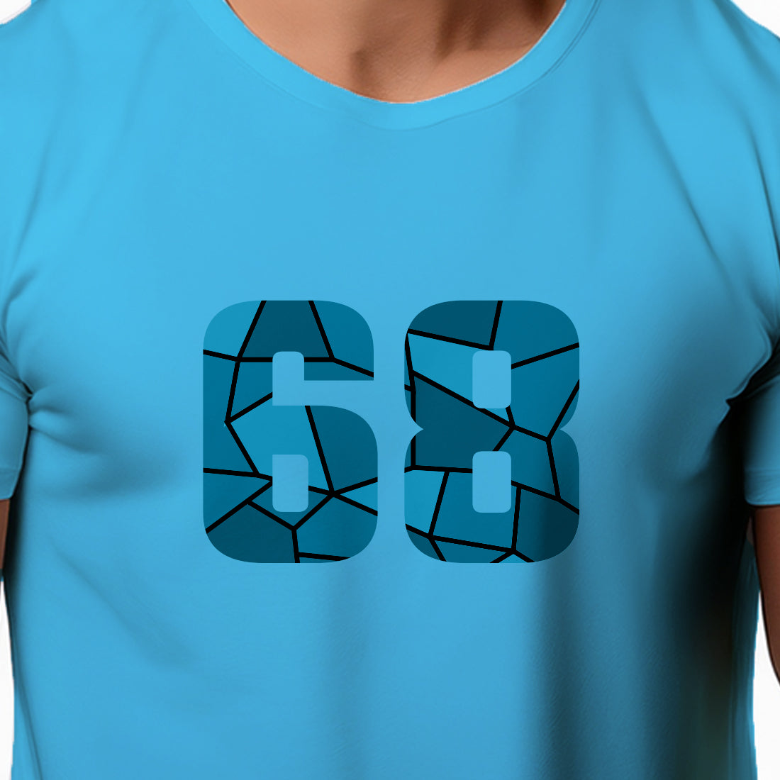 68 Number Men Unisex T-Shirt (Sky Blue)