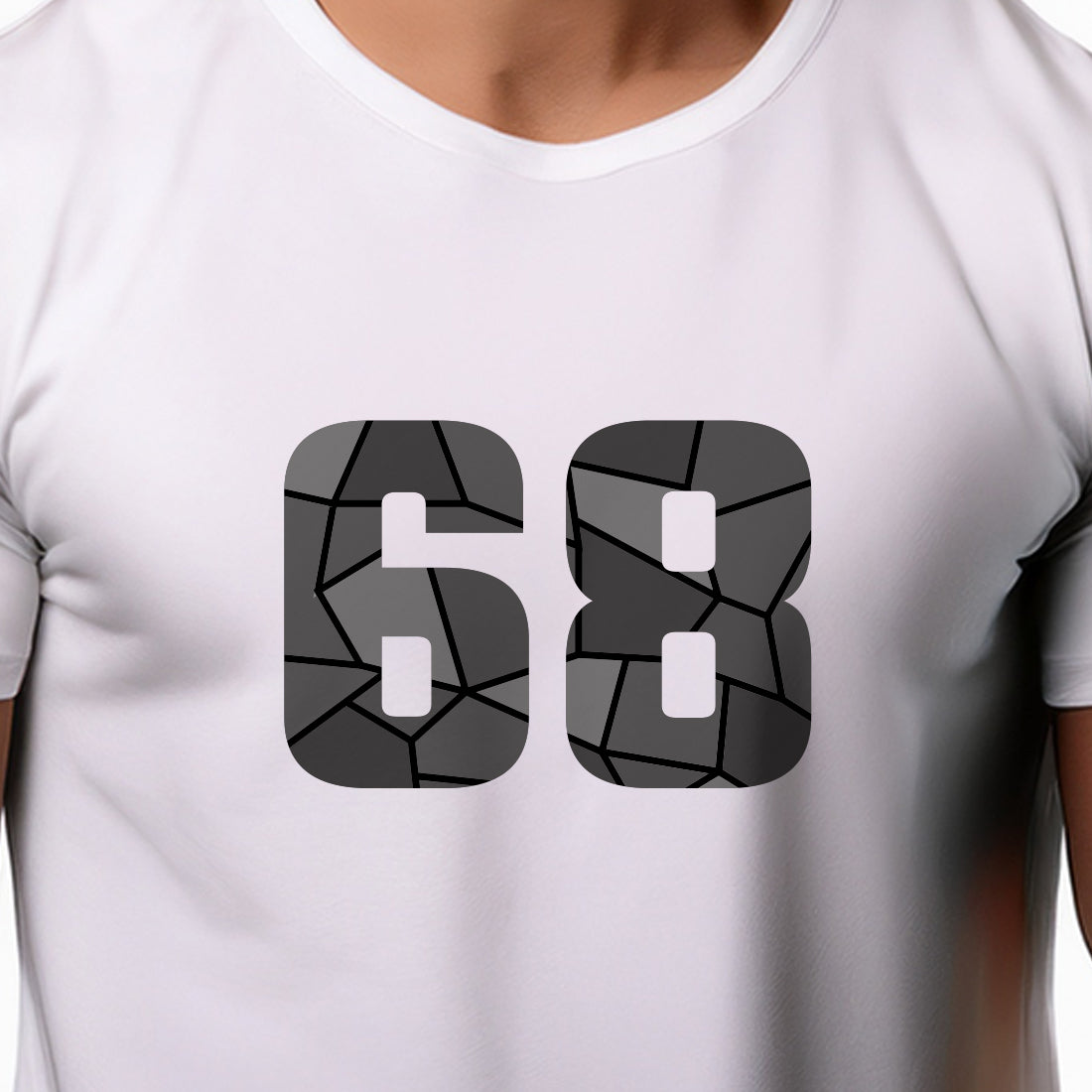 68 Number Men Unisex T-Shirt (White)