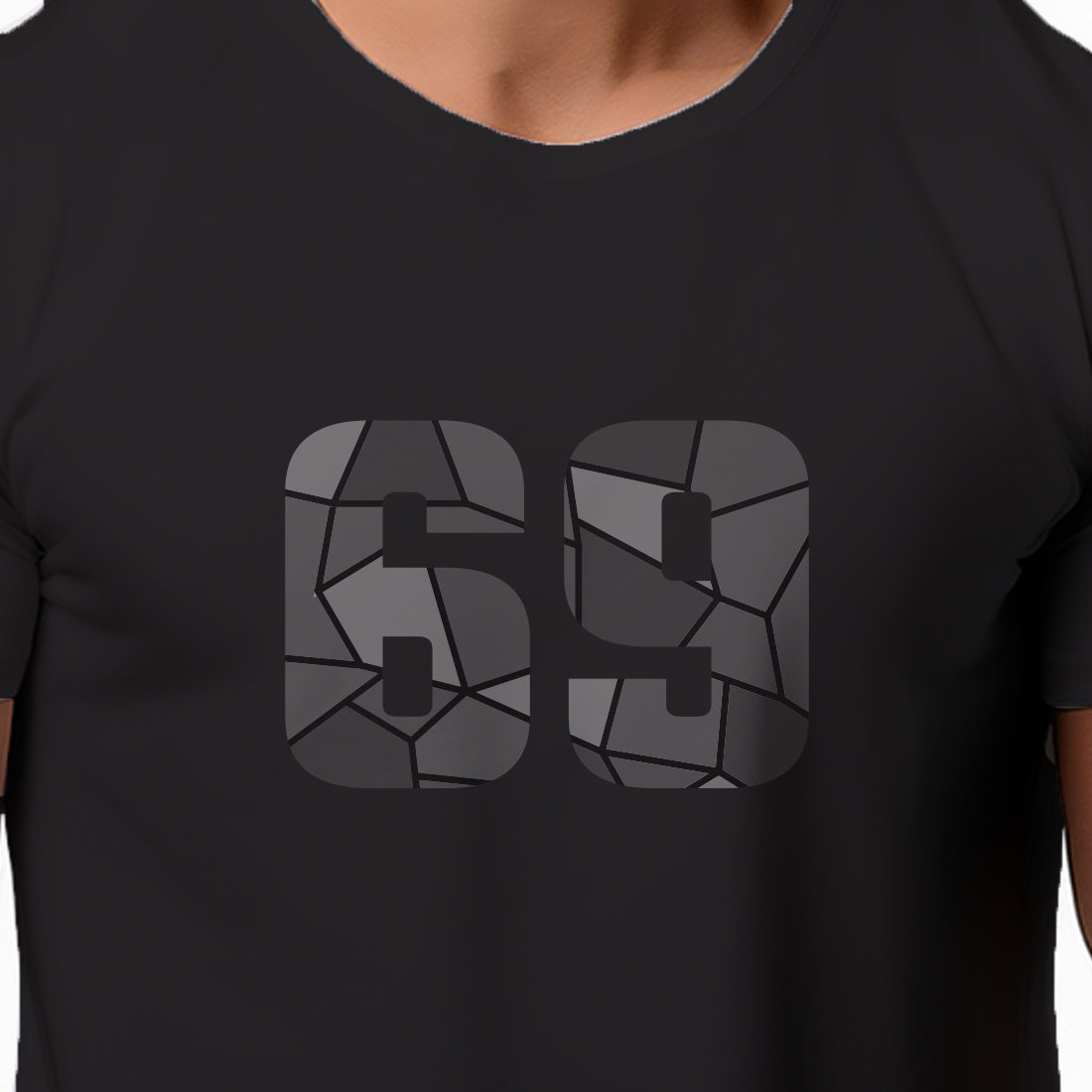 69 Number Men Unisex T-Shirt (Black)