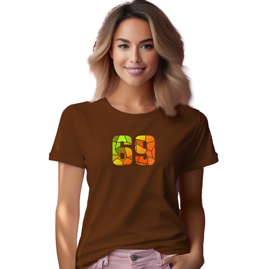 69 Number Women T-Shirt (Brown)