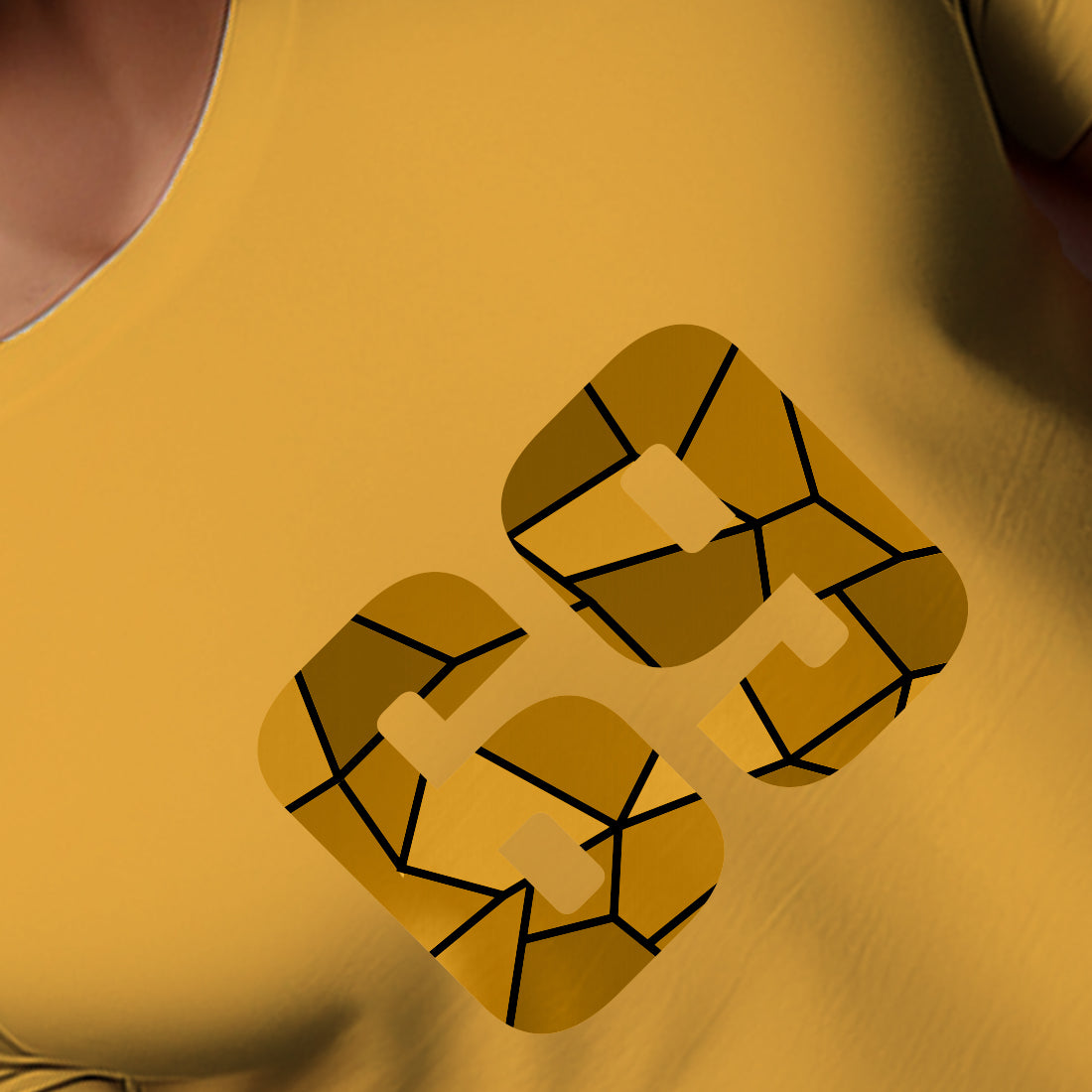 69 Number Men Unisex T-Shirt (Golden Yellow)