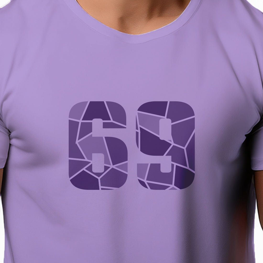 69 Number Men Unisex T-Shirt (Iris Lavender)