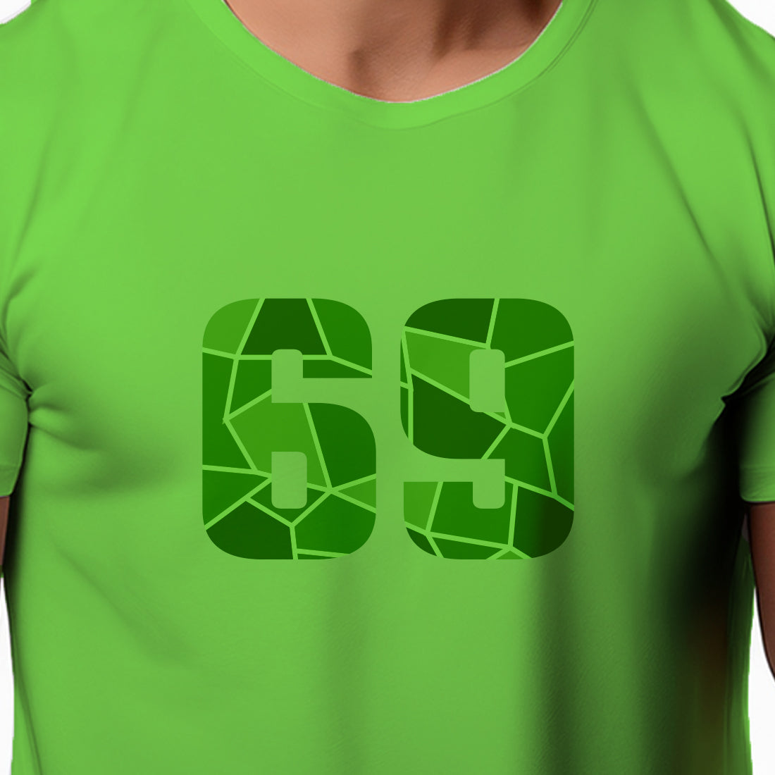 69 Number Men Unisex T-Shirt (Liril Green)