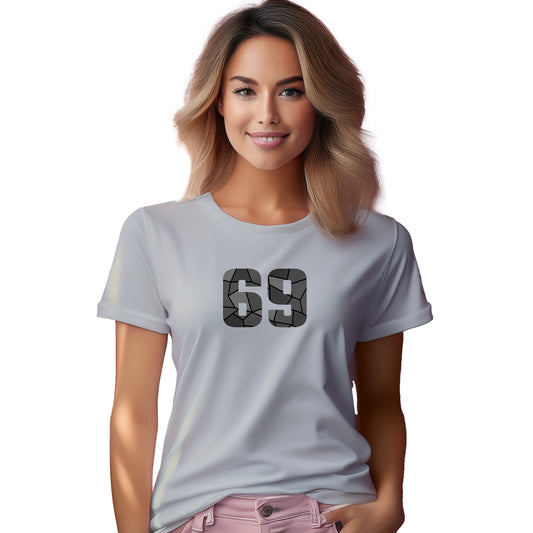 69 Number Women T-Shirt (Melange Grey)
