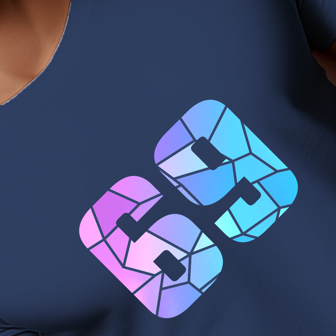 69 Number Men Unisex T-Shirt (Navy Blue)