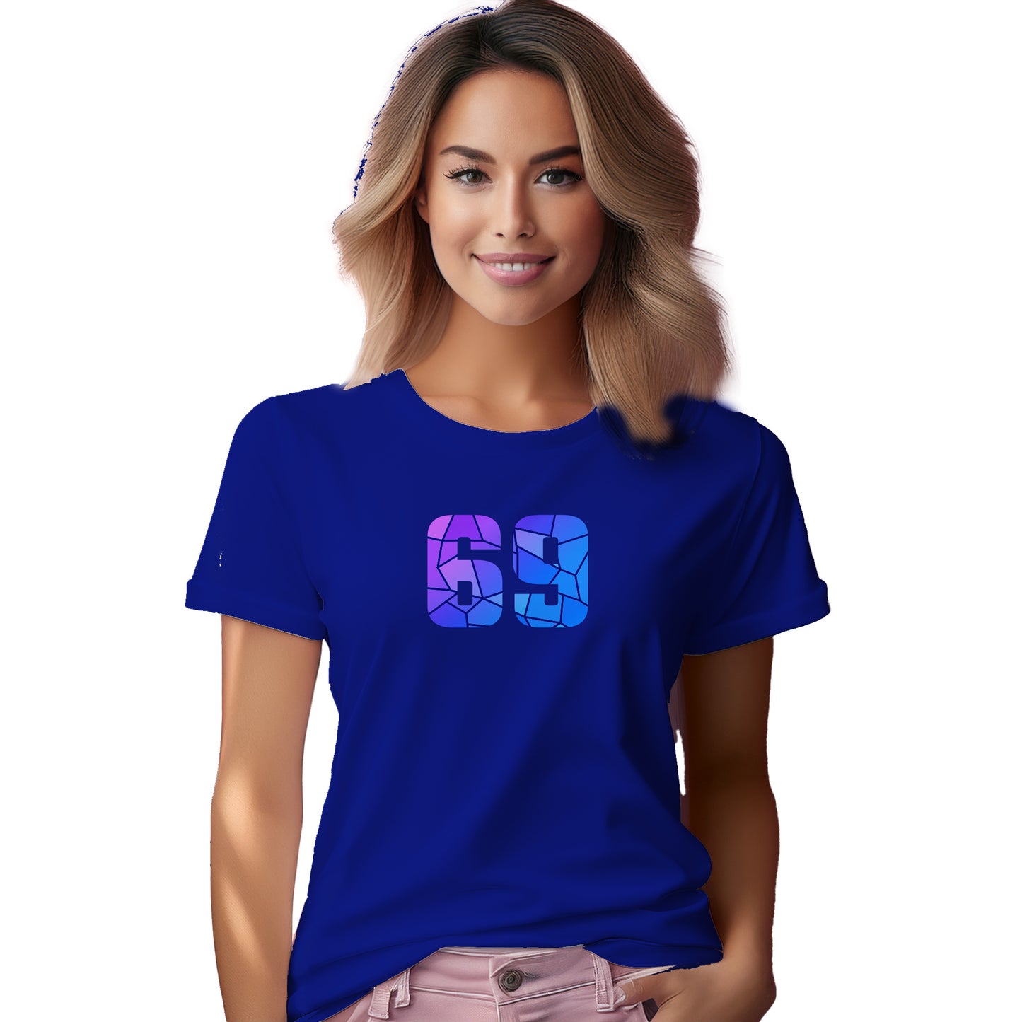 69 Number Women T-Shirt (Royal Blue)