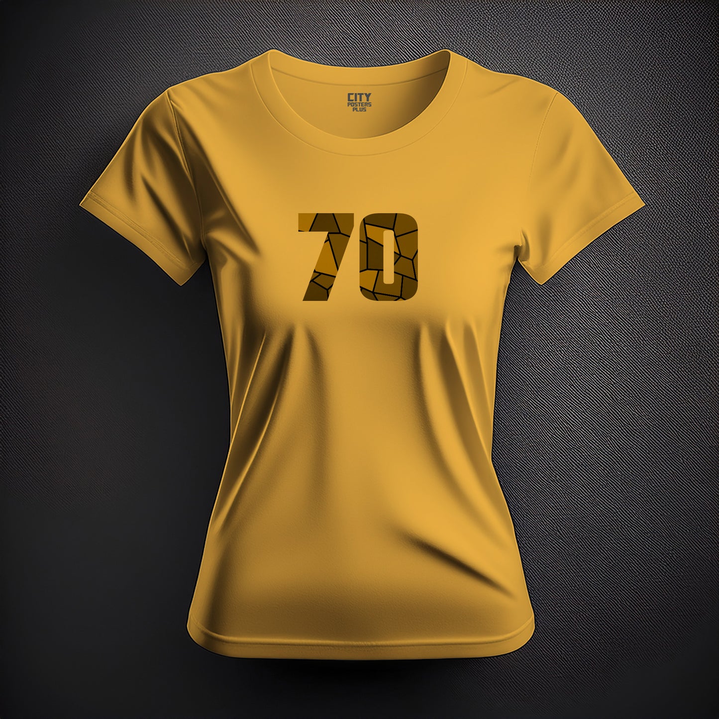70 Number Women T-Shirt (Golden Yellow)