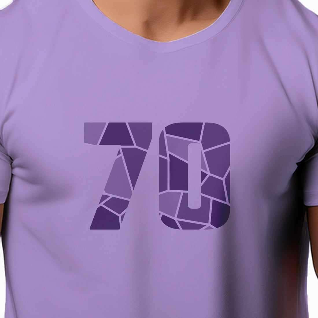 70 Number Men Unisex T-Shirt (Iris Lavender)