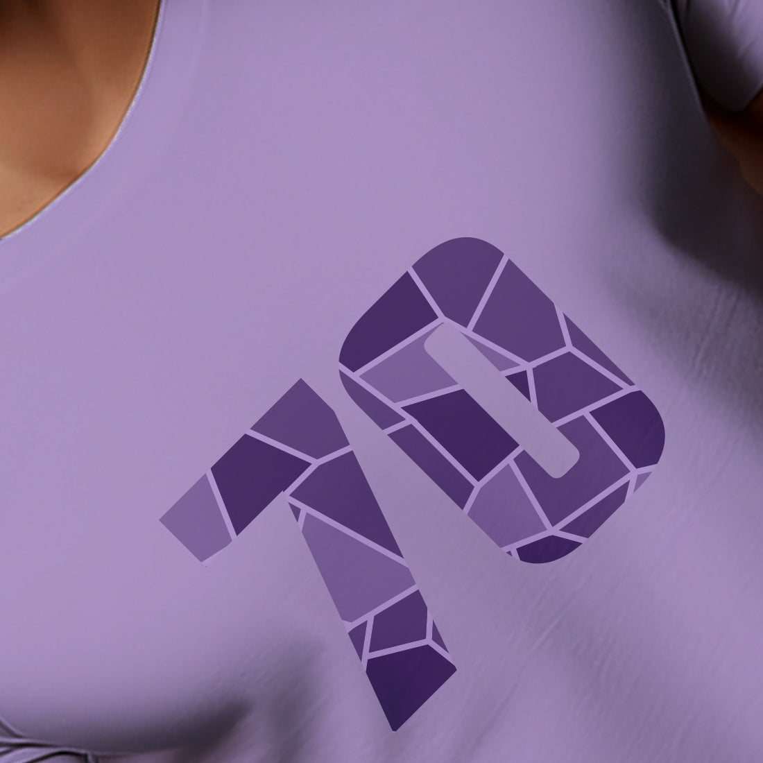 70 Number Men Unisex T-Shirt (Iris Lavender)