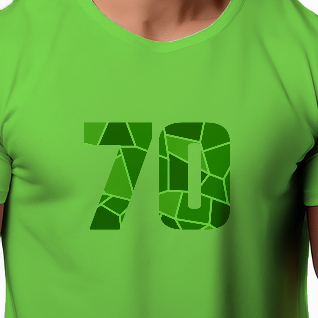 70 Number Men Unisex T-Shirt (Liril Green)