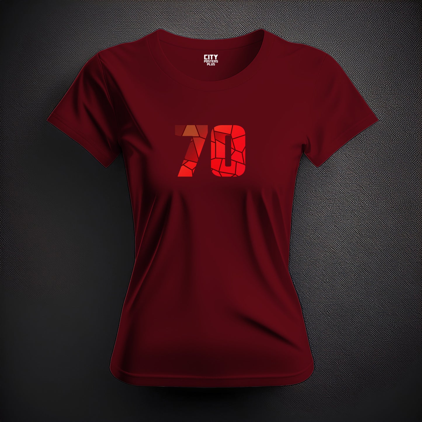 70 Number Women T-Shirt (Maroon)