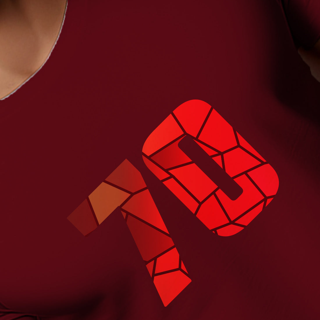 70 Number Men Unisex T-Shirt (Maroon)