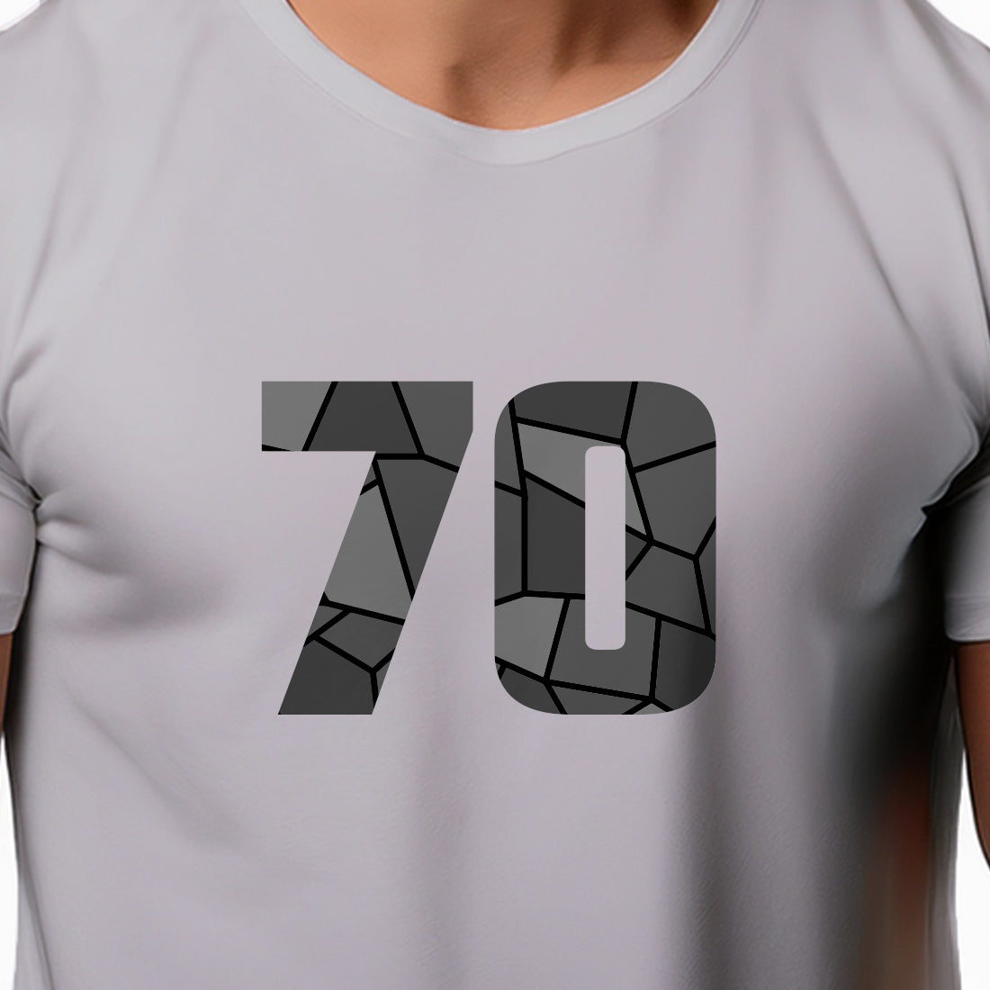 70 Number Men Unisex T-Shirt (Melange Grey)