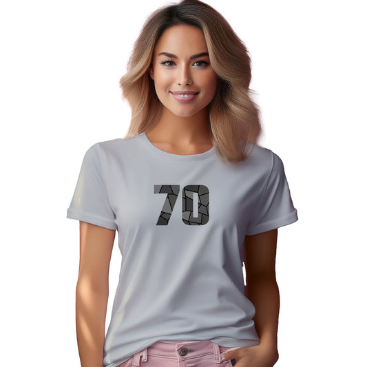 70 Number Women T-Shirt (Melange Grey)