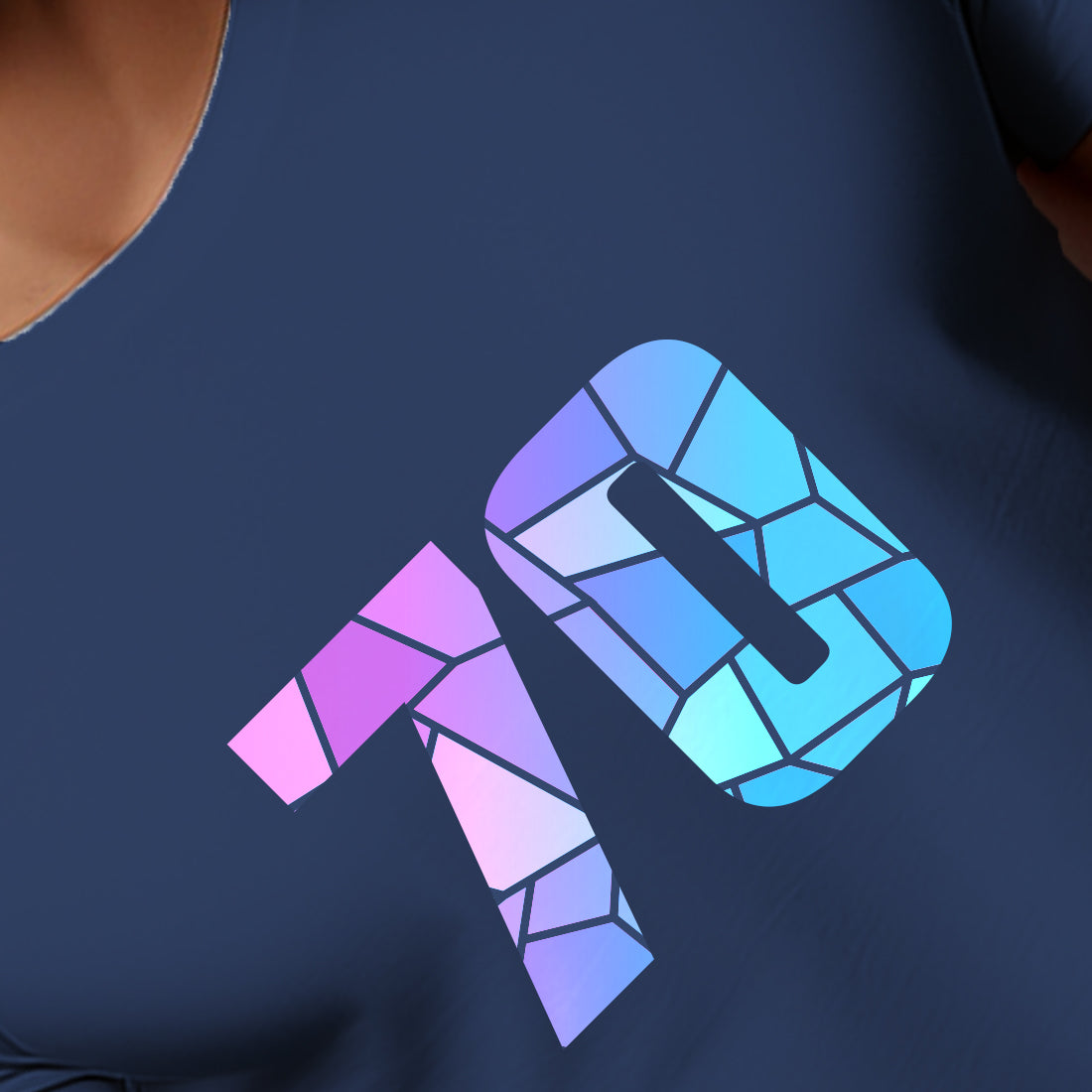 70 Number Men Unisex T-Shirt (Navy Blue)
