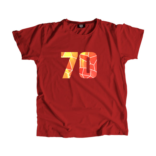 70 Number Men Unisex T-Shirt (Red)