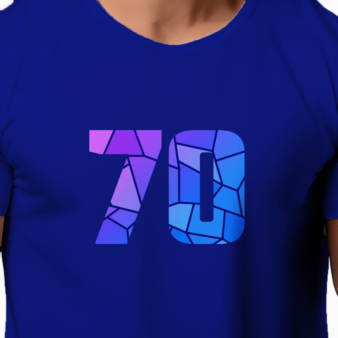 70 Number Men Unisex T-Shirt (Royal Blue)